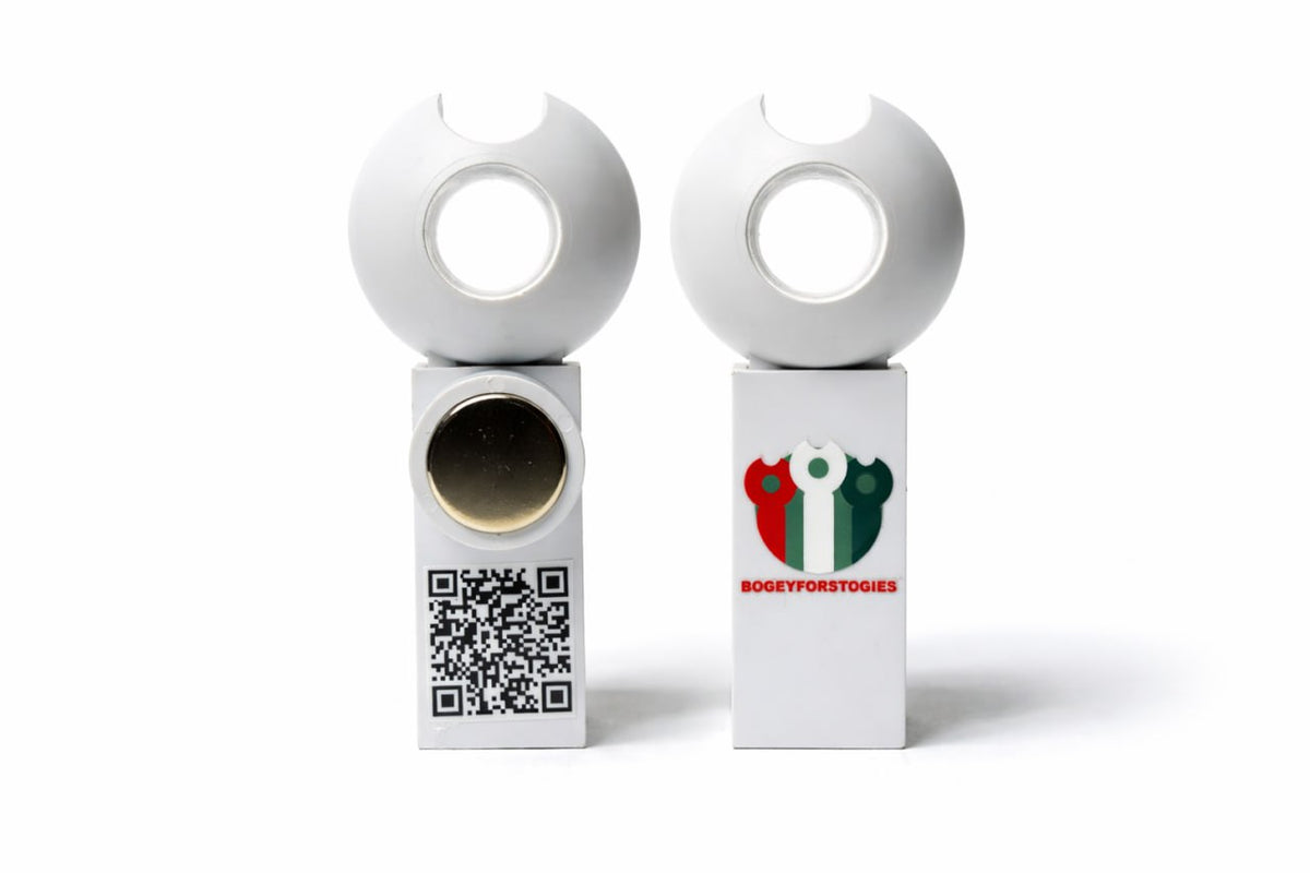     White BogeyforStogies magnetic cigar holder with detachable turf stand